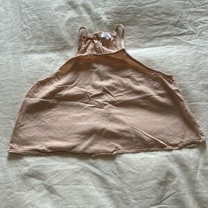 ✨ HIGH NECK LINEN BLEND CROP TOP SZ M